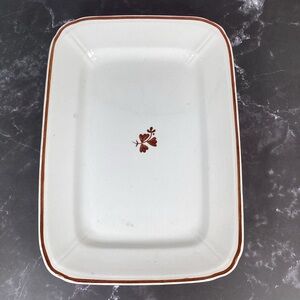 Antique T Furnival & Sons Tea Leaf 12"x9" Rectangular Serving Platter Ironstone